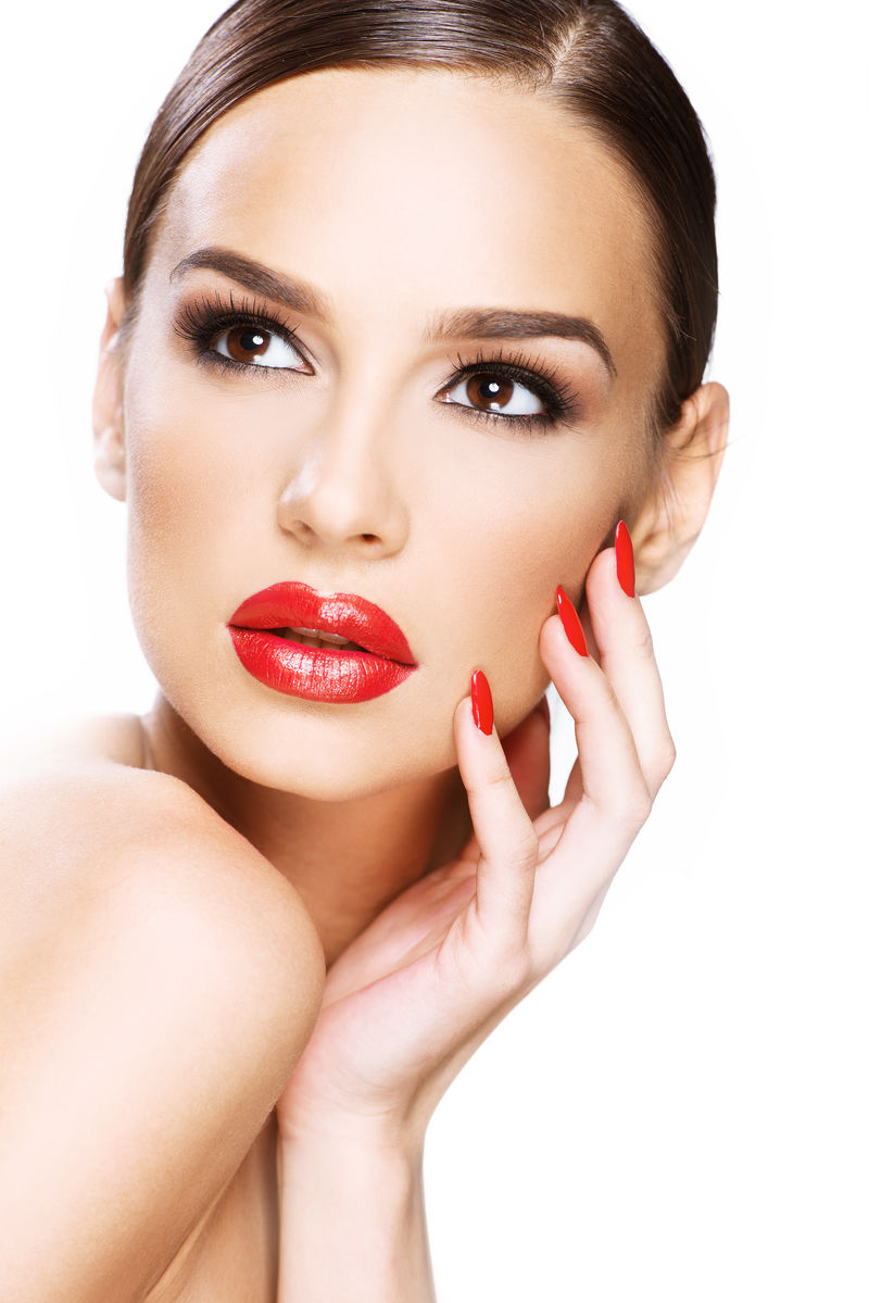 美女肖像,白底美女