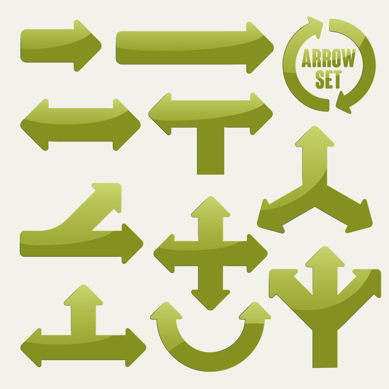 简单绿色箭头集