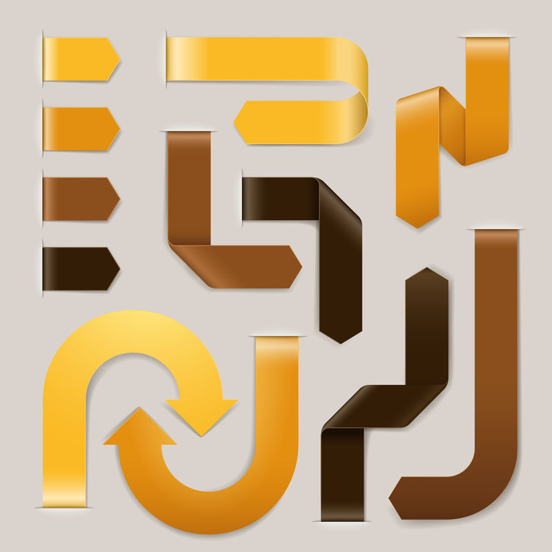 现代缎带箭头集