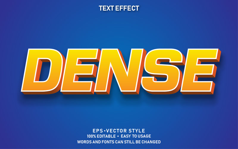 可编辑文本效果密集溢价向量