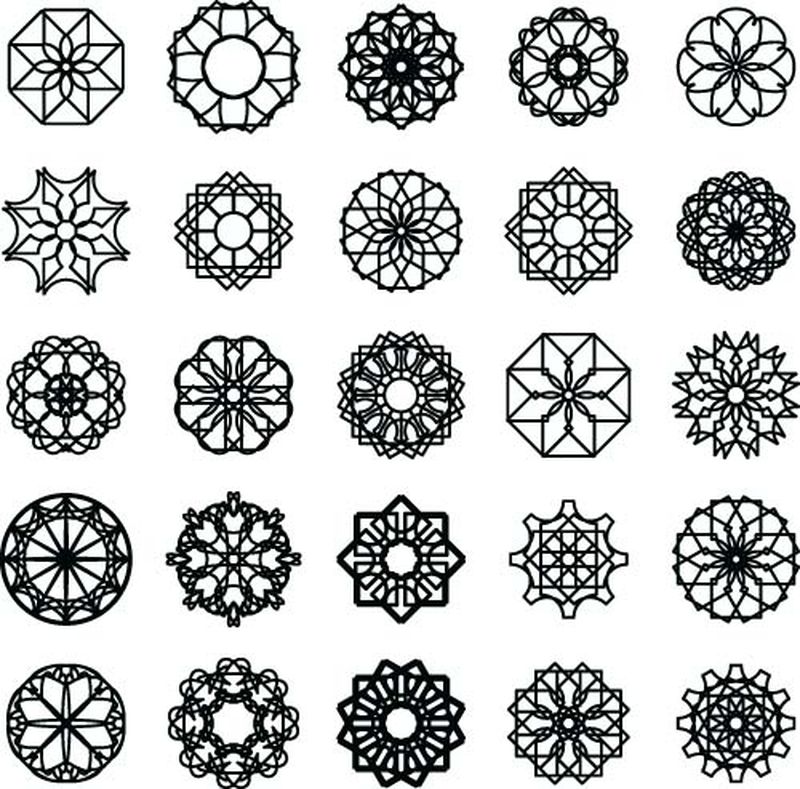 矢量不同雪花图案背景