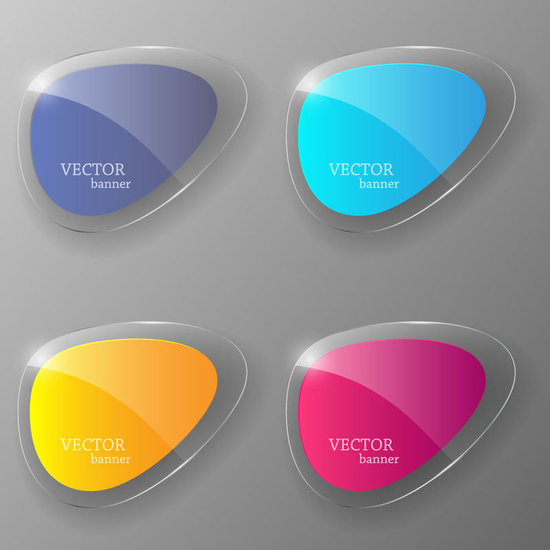 矢量玻璃横幅设计