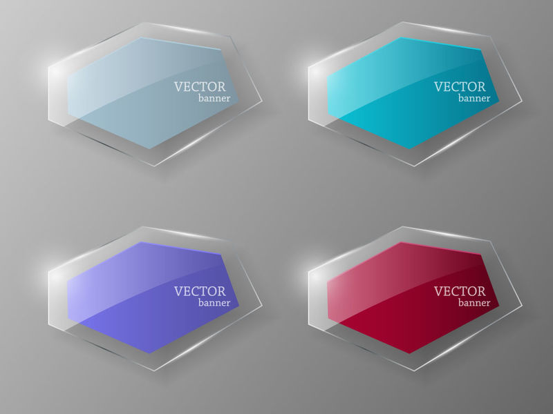 矢量玻璃横幅设计