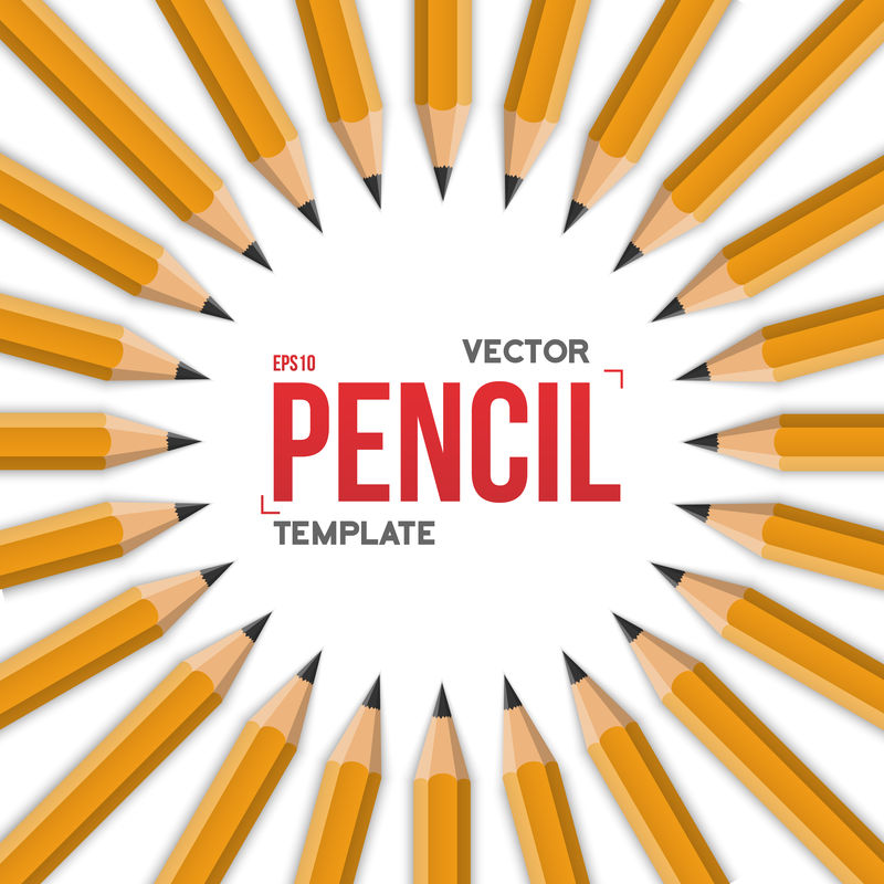 实矢量黄石墨办公铅笔圈孤立o