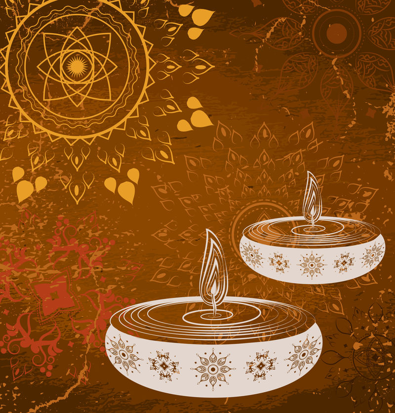 五彩缤纷的排灯节背景