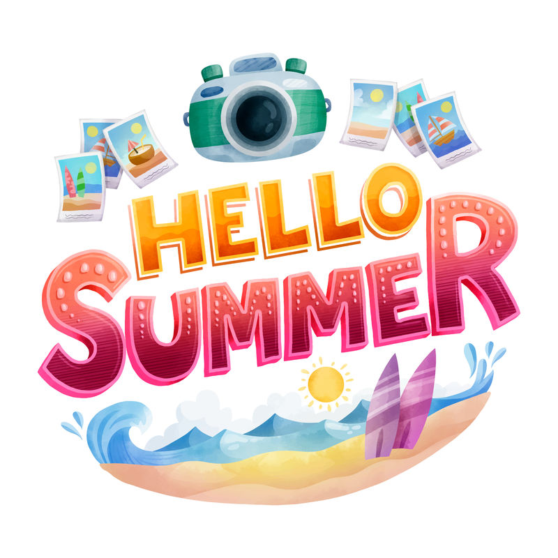矢量你好夏季设计