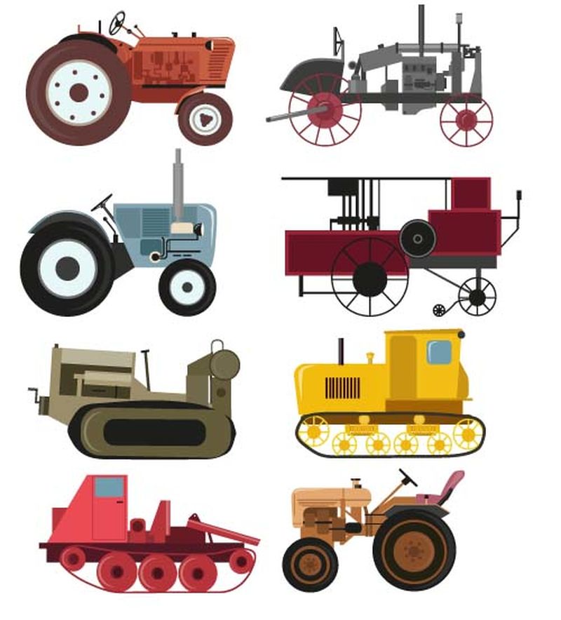 矢量重型建筑车辆