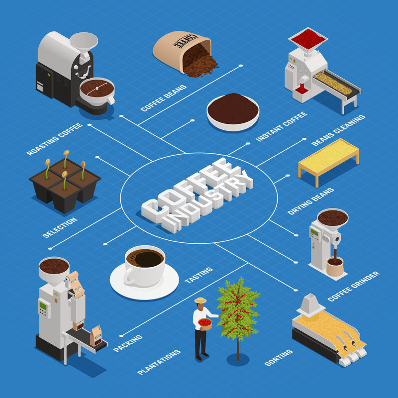等距咖啡工业流程图