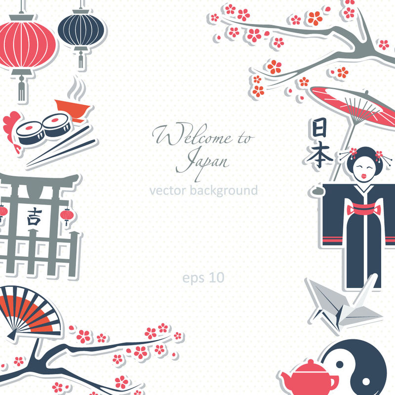 矢量日本文化设计