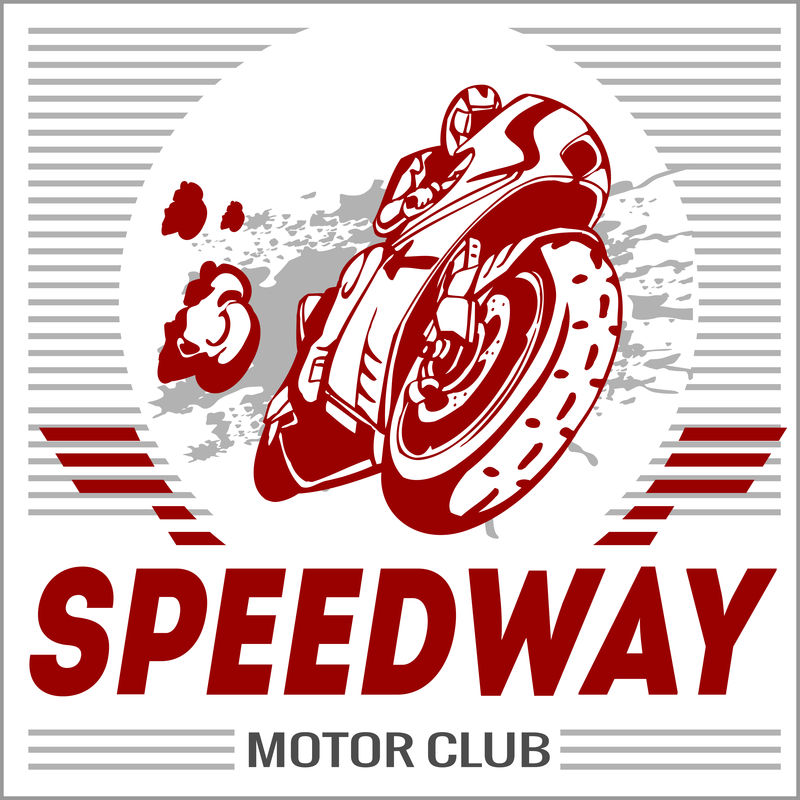 摩托车-极限运动。矢量标志。