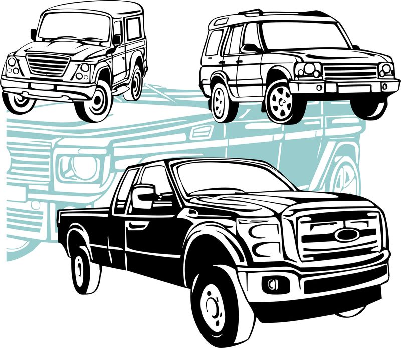 越野车-矢量集。