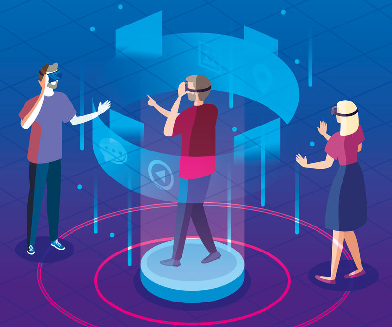 戴着增强现实技术眼镜的人