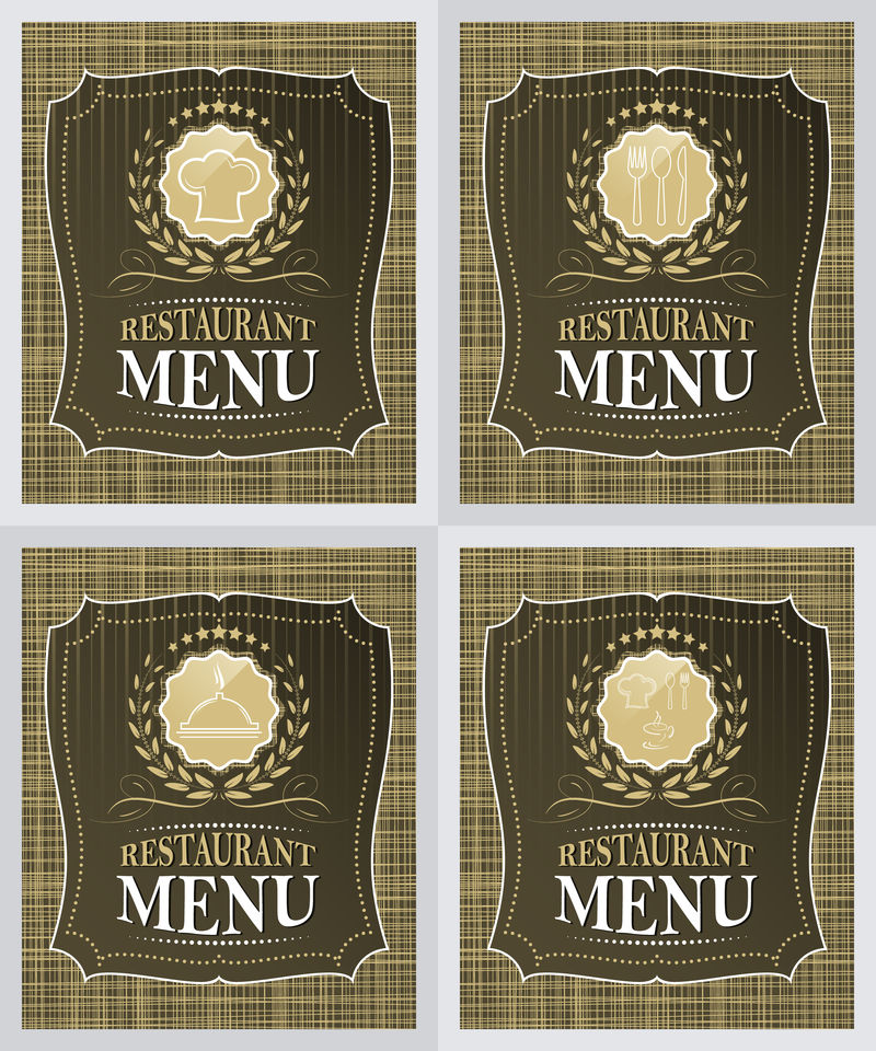 一套复古风格的餐厅菜单封面设计