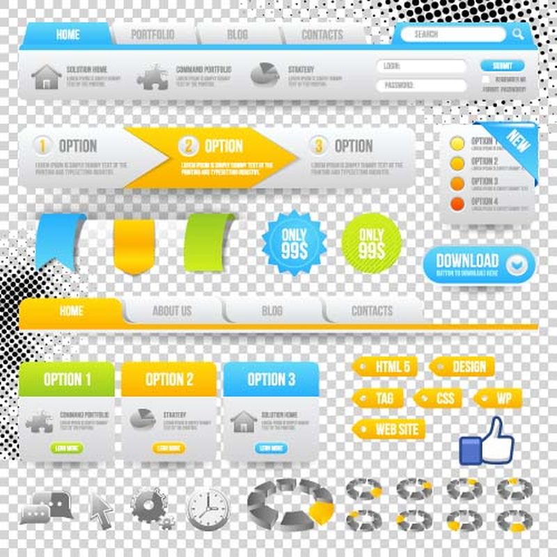 矢量网站设计横幅按钮