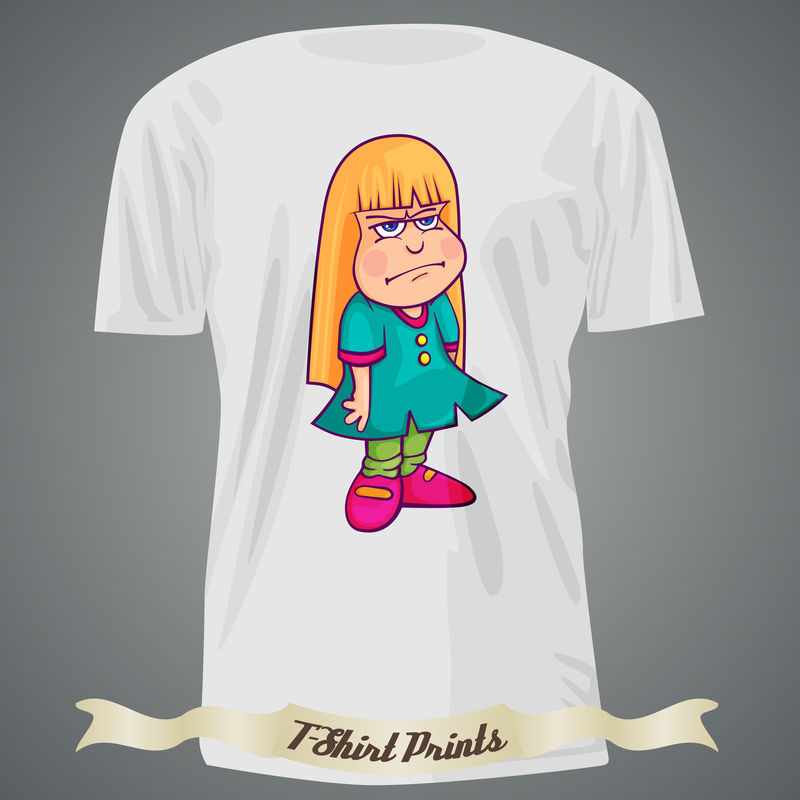 卡通乖乖女T恤设计