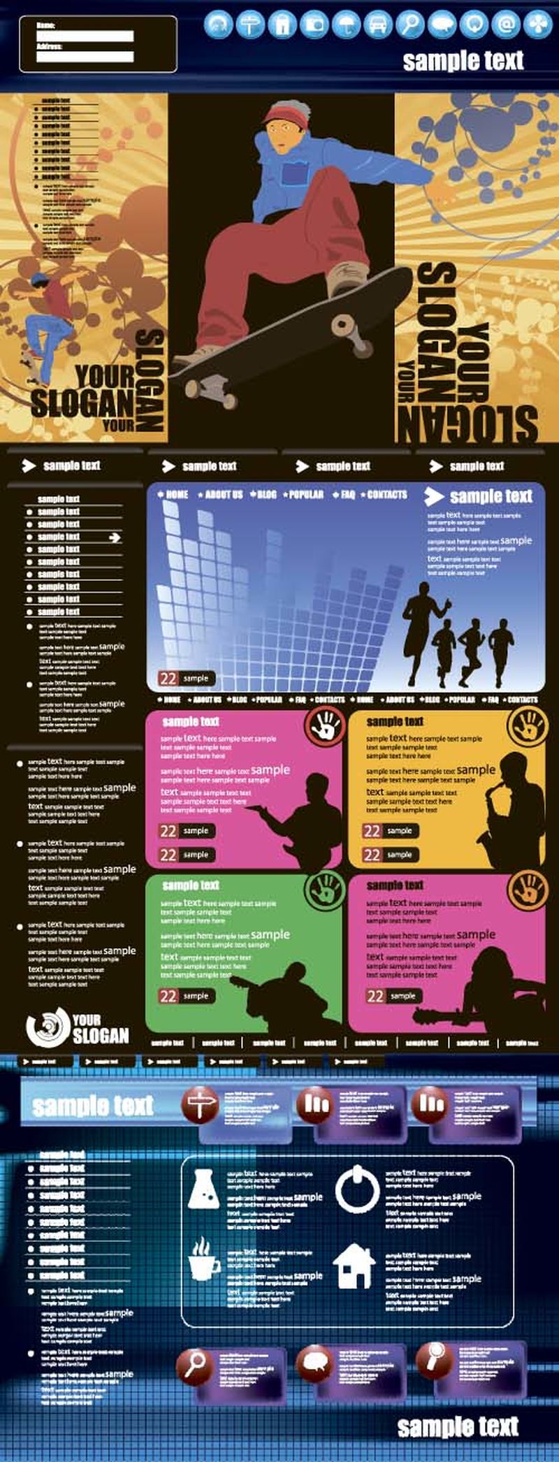 网站模板矢量设计