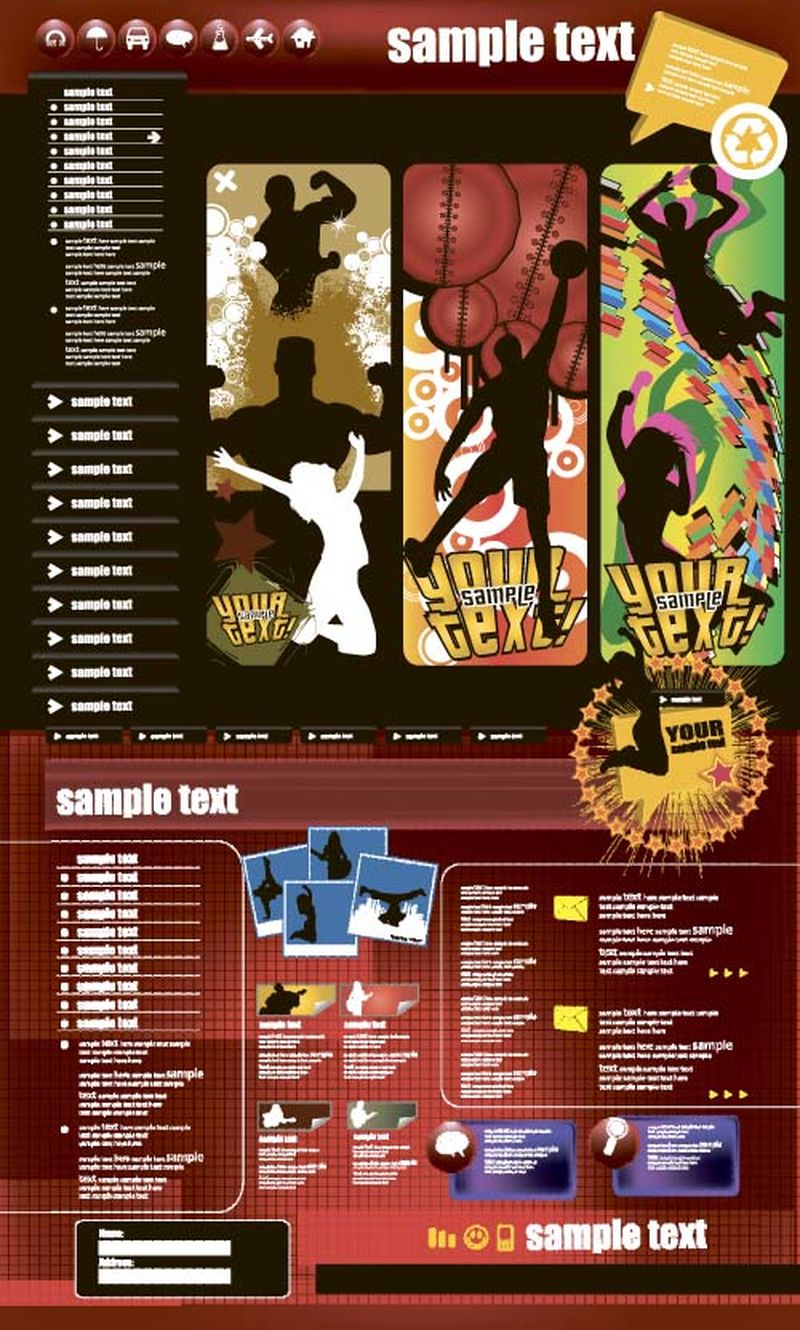 网站模板矢量设计