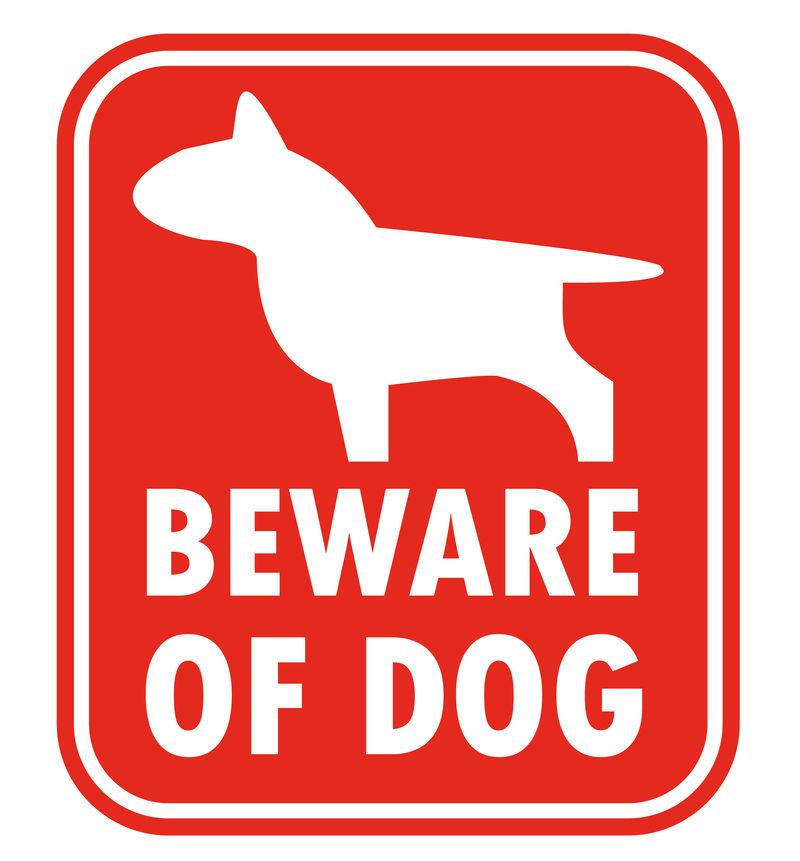 矢量小心狗标志