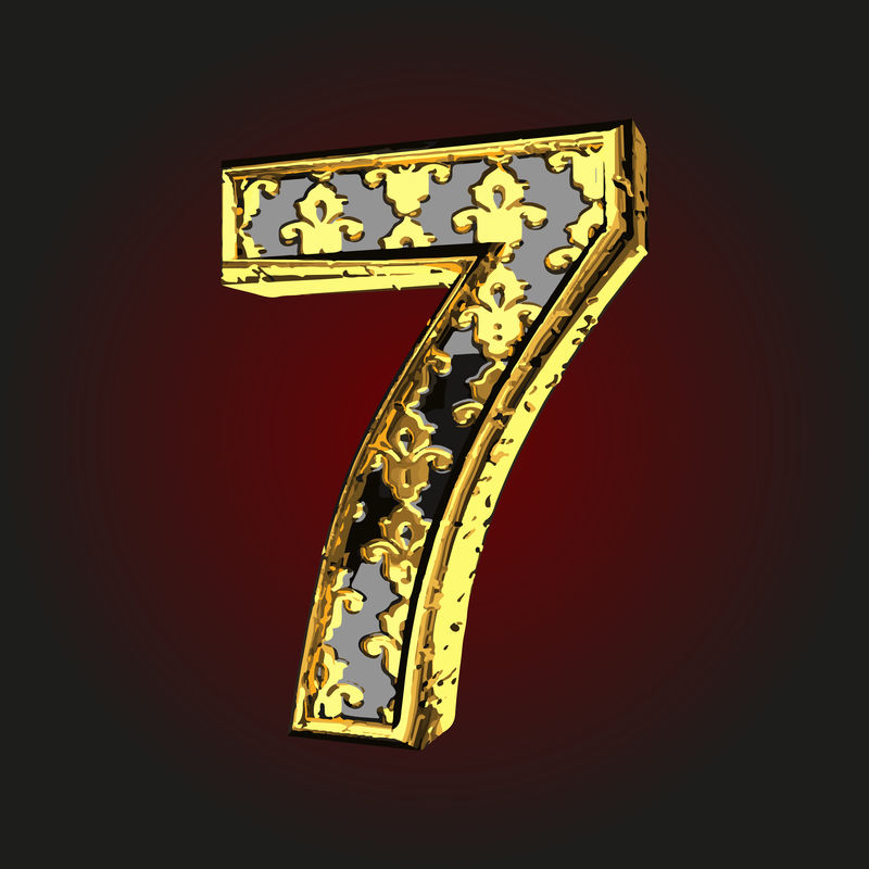 7带金色的矢量黑色字母
