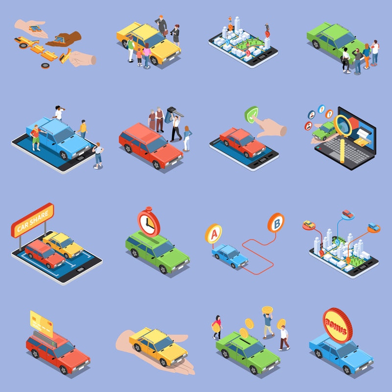 Carsharing图标集