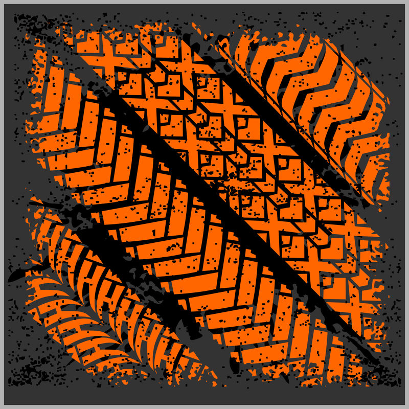 带grunge向量集的汽车轮胎轨迹