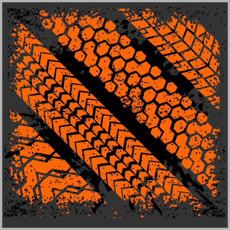 带grunge向量集的汽车轮胎轨迹