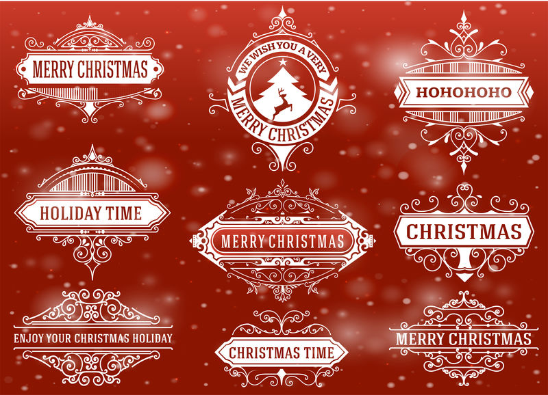 设置圣诞标签和横幅。