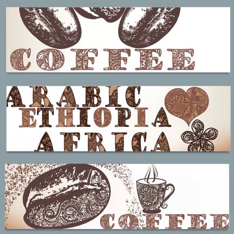 矢量咖啡元素集