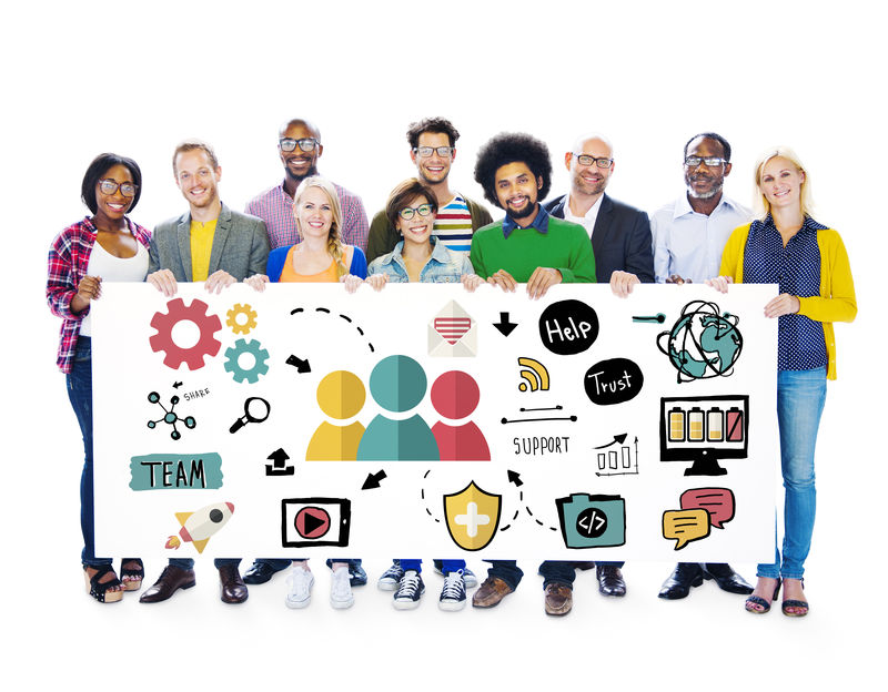 团队支持关怀帮助信任协作概念