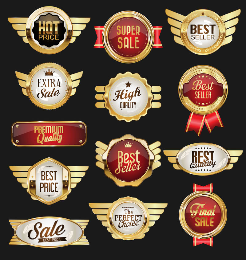 矢量高级标签徽章