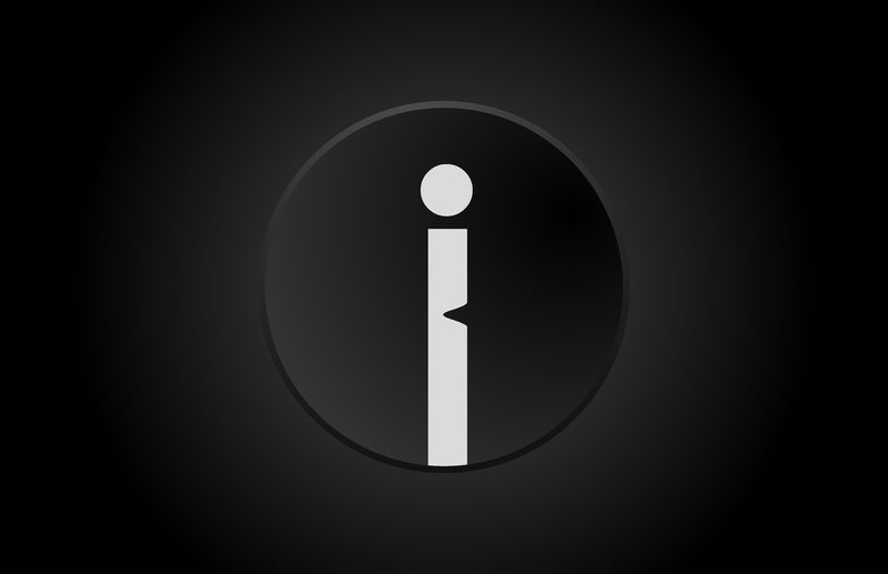 黑白字母i圆圈标志图标设计