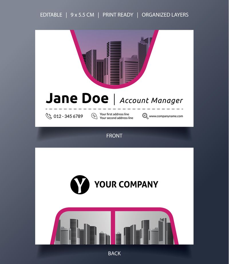 带照片空白的现代名片模板