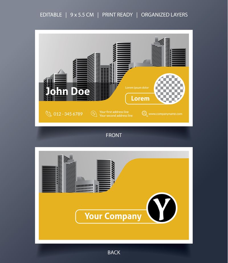 黄页夹概念名片模版,留白照相