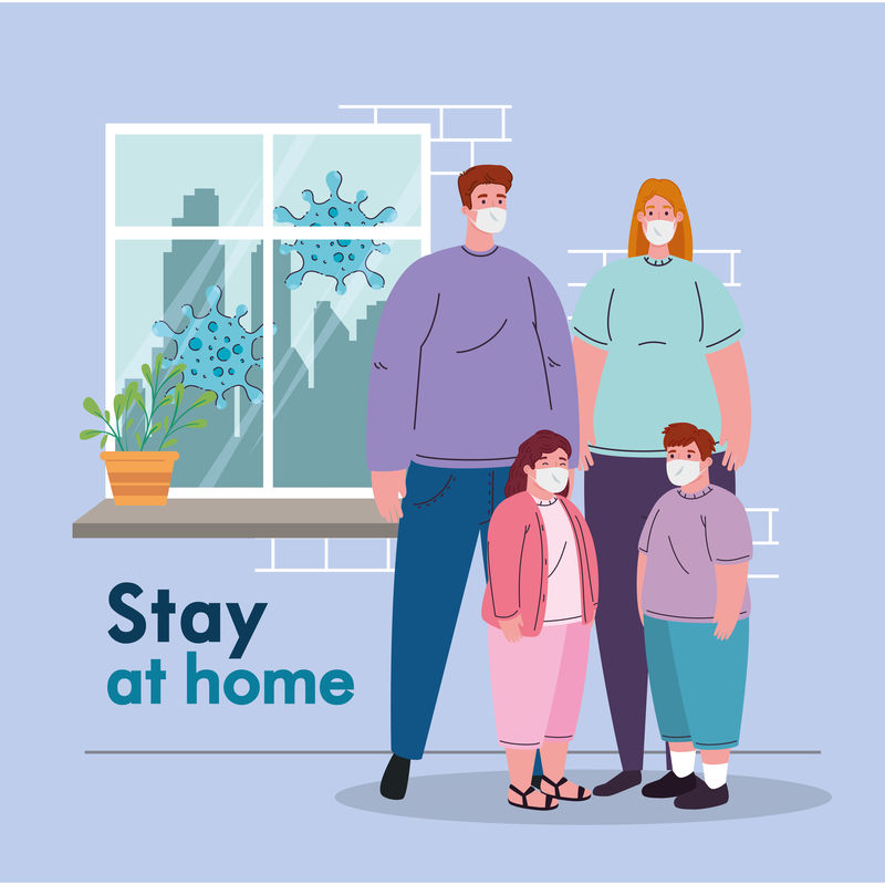 亲子用医用口罩矢量设计