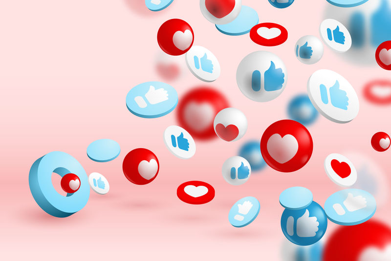 社交媒体3d矢量背景