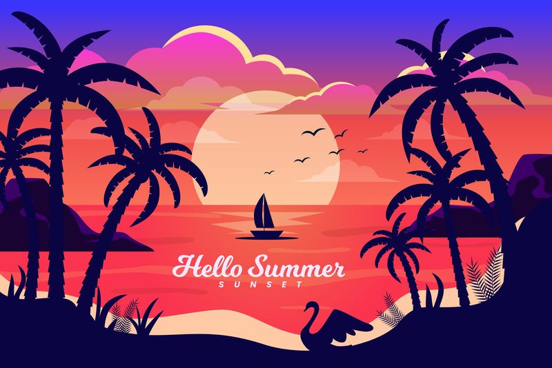 矢量夏季海报背景设计