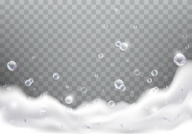 浴缸泡沫或肥皂泡沫现实矢量