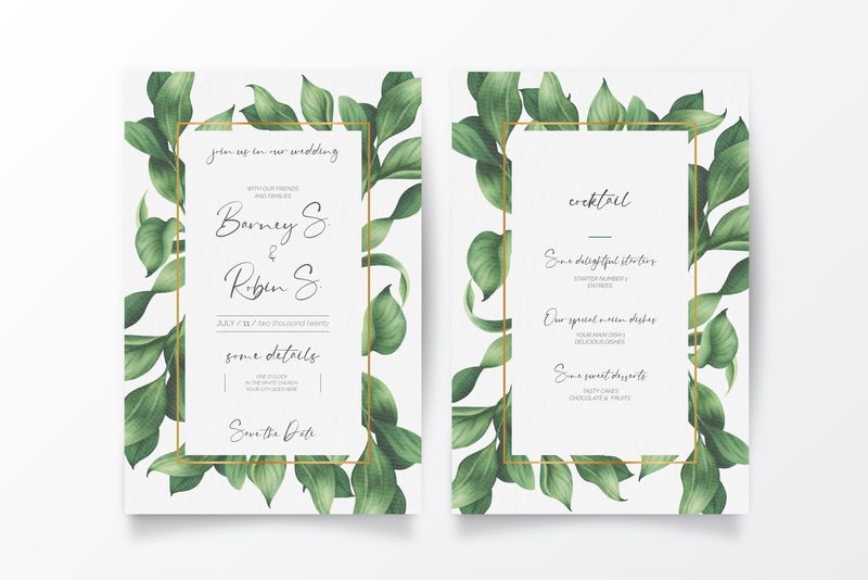 矢量婚礼请帖设计