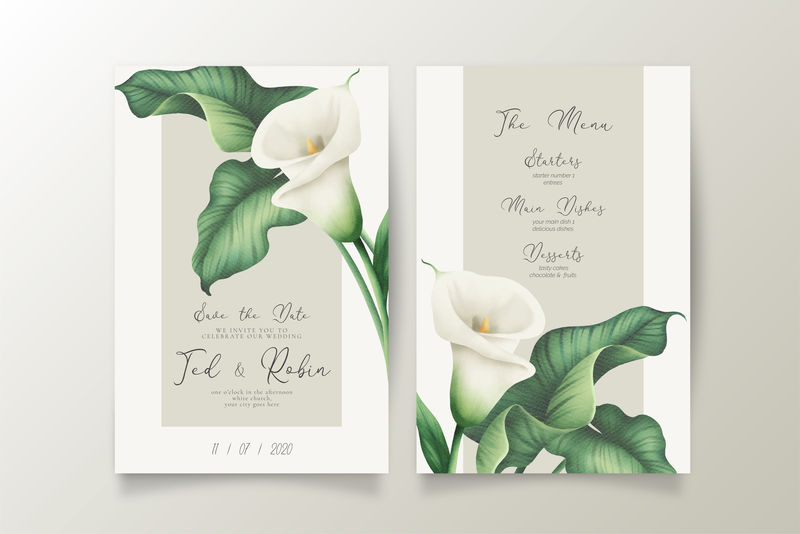 矢量婚礼请帖设计