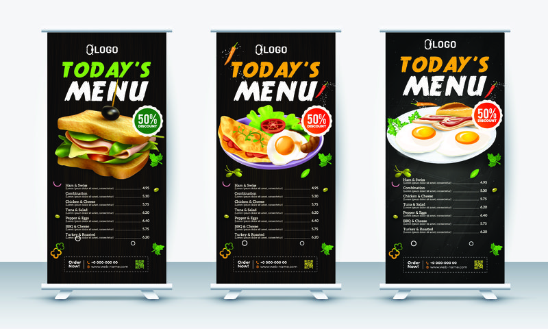 矢量竖横幅设计模板