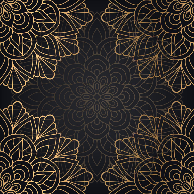 豪华装饰曼陀罗设计背景