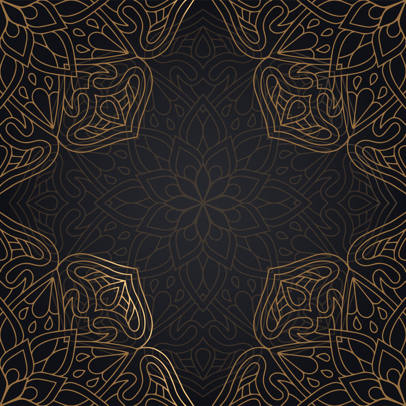 豪华装饰曼陀罗设计背景