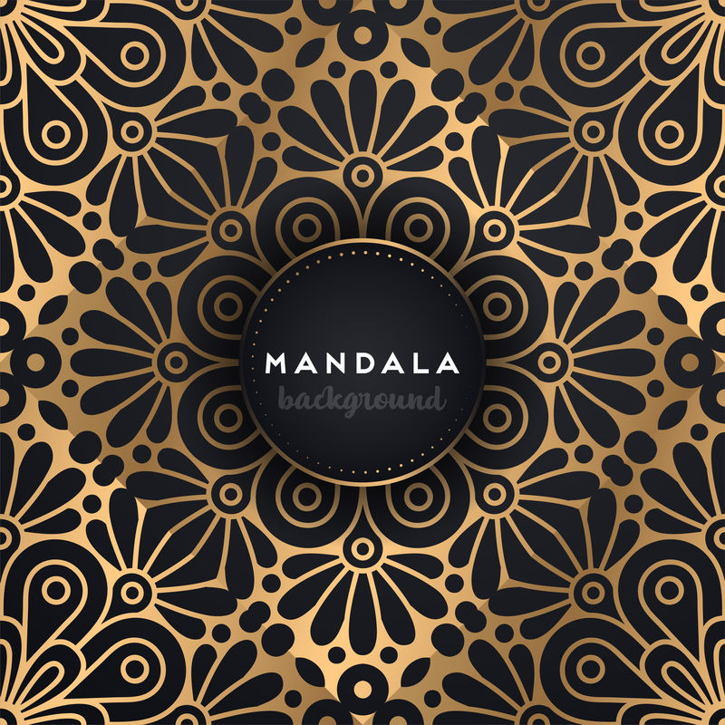 豪华装饰曼陀罗设计背景