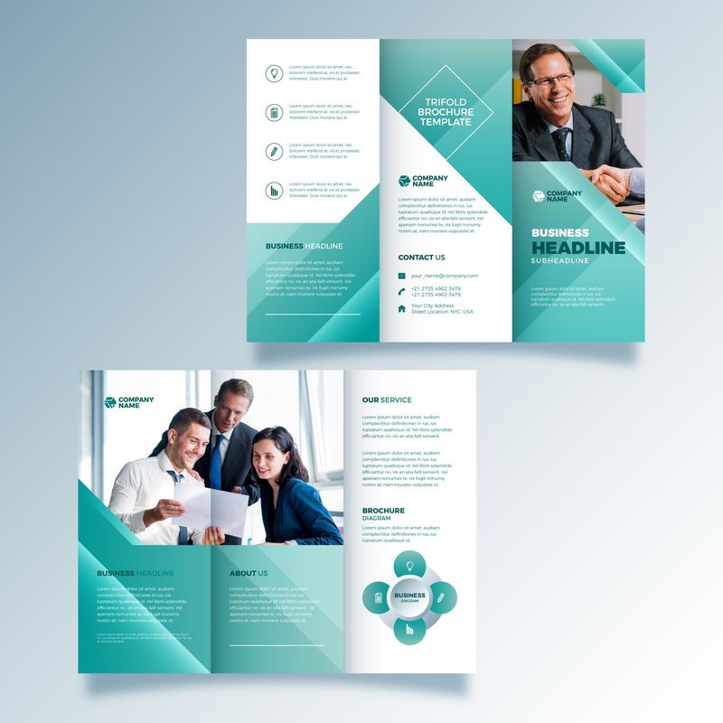 矢量的三折页商业手册