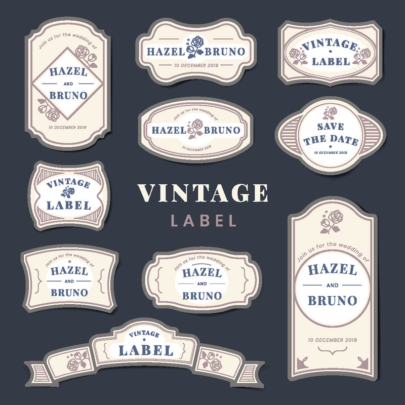 矢量的复古标签