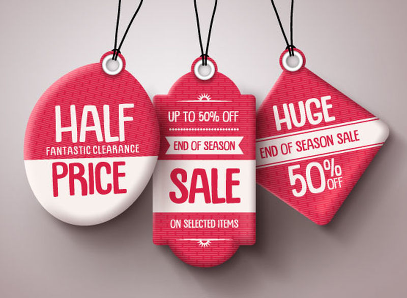 矢量圣诞销售标签