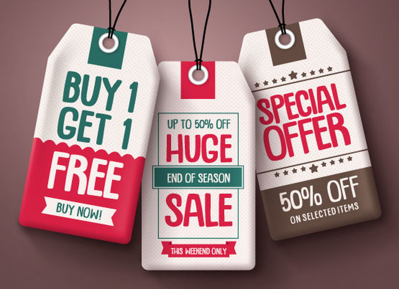 矢量圣诞销售标签