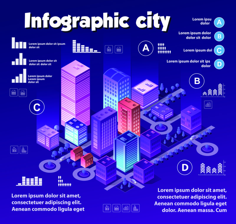 矢量多彩3d智能城市