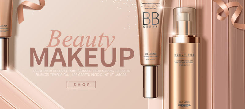 矢量化妆品广告海报设计