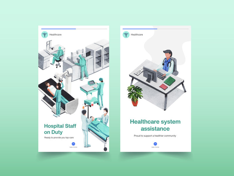 医疗保健instagram模板设计与医疗设备和